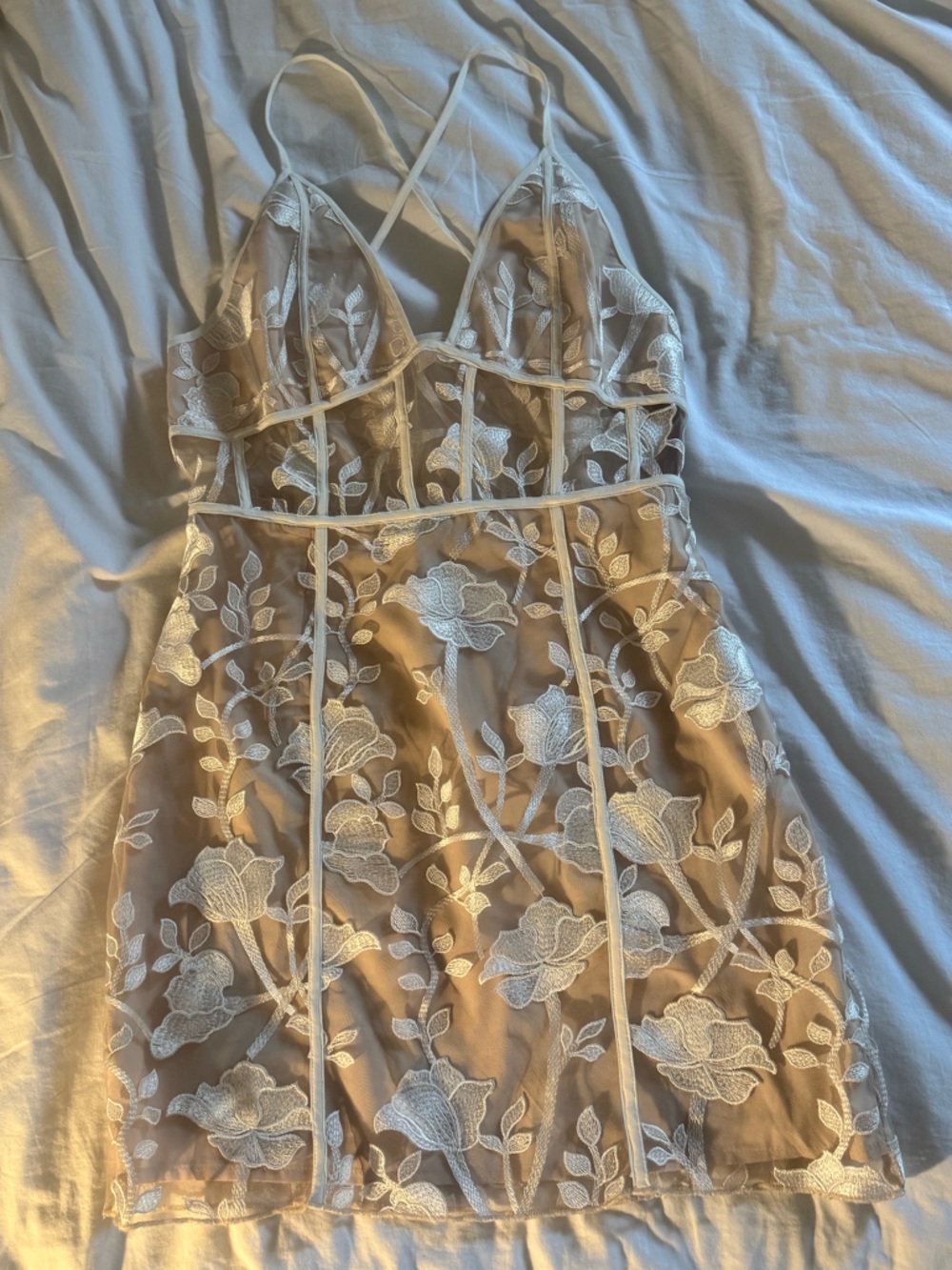Sheer Floral embroidered Corset dress